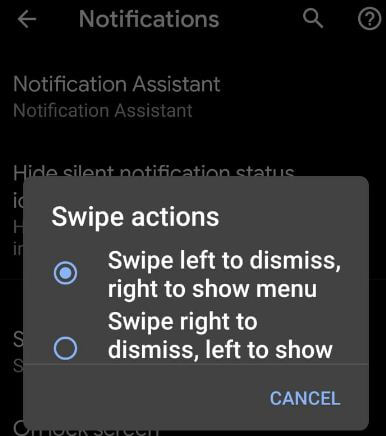 Fonction de notification de l'application Android Q Beta 2