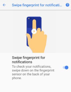 Faites glisser l'empreinte digitale pour les notifications voir sur Android Oreo