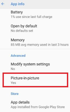 Comment utiliser le mode image dans l'image sous Android 10, 9 (Pie), 8.1 (Oreo)