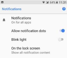 Paramètres des points de notification dans l'écran d'accueil Android Oreo