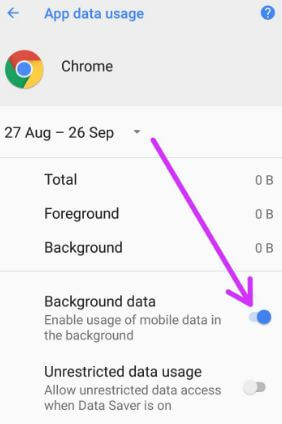 Limiter l'utilisation des données mobiles en arrière-plan dans Android 8.0 Oreo