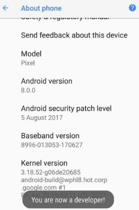 Comment activer les paramètres rapides pour les développeurs dans Android Oreo