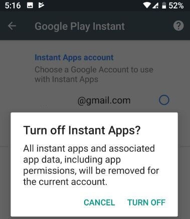 Désactiver les applications instantanées Android Oreo