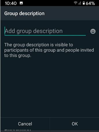 Comment ajouter une description de groupe sur un téléphone ou une tablette Android WhatsApp