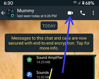 Utilisez l'appel vidéo WhatsApp sur Android