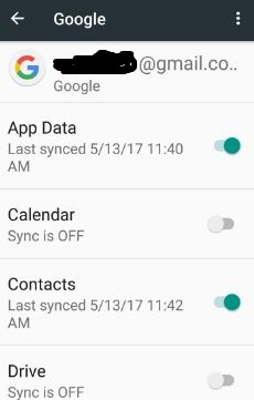 activer la synchronisation automatique individuellement l'application dans le téléphone Android