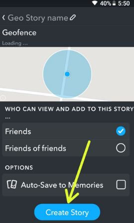 Comment créer une histoire Snapchat Geofence sur un téléphone Android