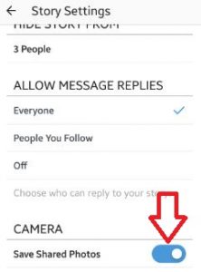 enregistrer des photos partagées histoire Instagram android