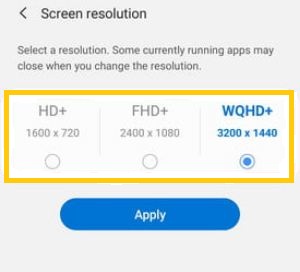 Comment changer la résolution d'écran sur Samsung Galaxy S20 Ultra