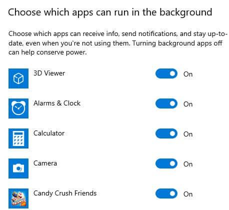 Comment désactiver l'arrière-plan de l'application dans Windows 10